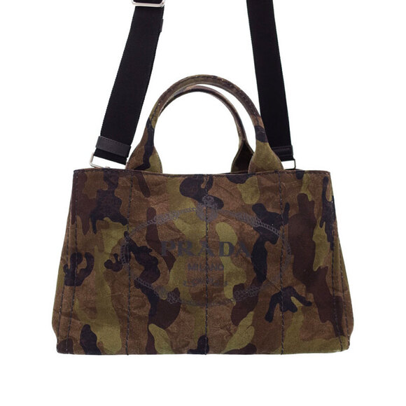Prada Handbags - PRADA Canapa Camouflage Tote Bag